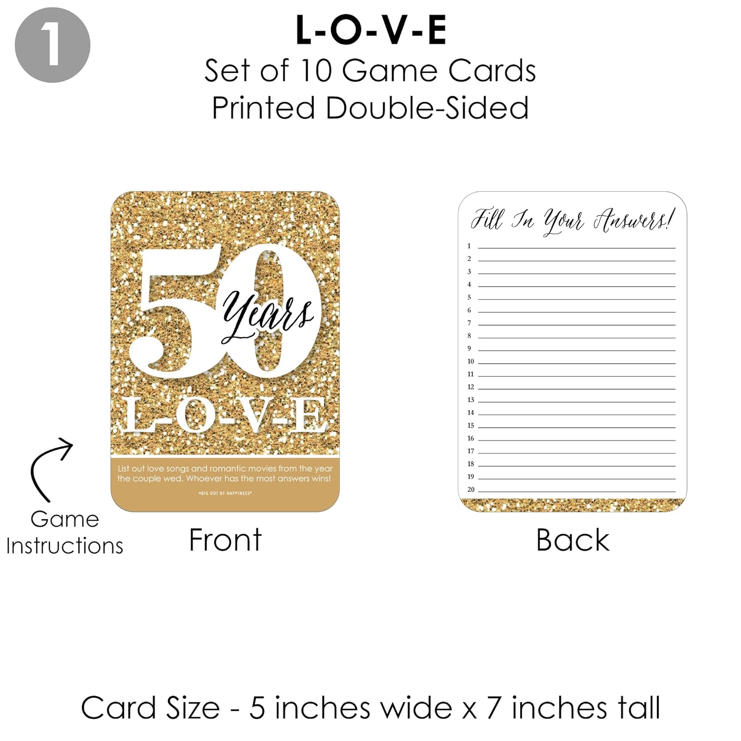 Big Dot of Happiness We Still Do - 50th Wedding Anniversary - 4 Anniversary Party Games - 10 Cards Each - Gamerific Bundle