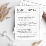 Baby Trivia Game Kits For Baby Shower - Minimalism Pearl White - 30 Fill In The Blank Game Cards With 1 Answer Card Each Set, Gender Reveal, Gender Neutral?Party Favor & Supplies - A06