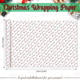 1Roll Christmas Wrapping Paper Red Green Merry Christmas Words Printed Gift Wrap Paper For Birthday Party Baby Shower Chrisrtmas Party Diy Craft Supplies, 17 Inch × 32.8 Ft