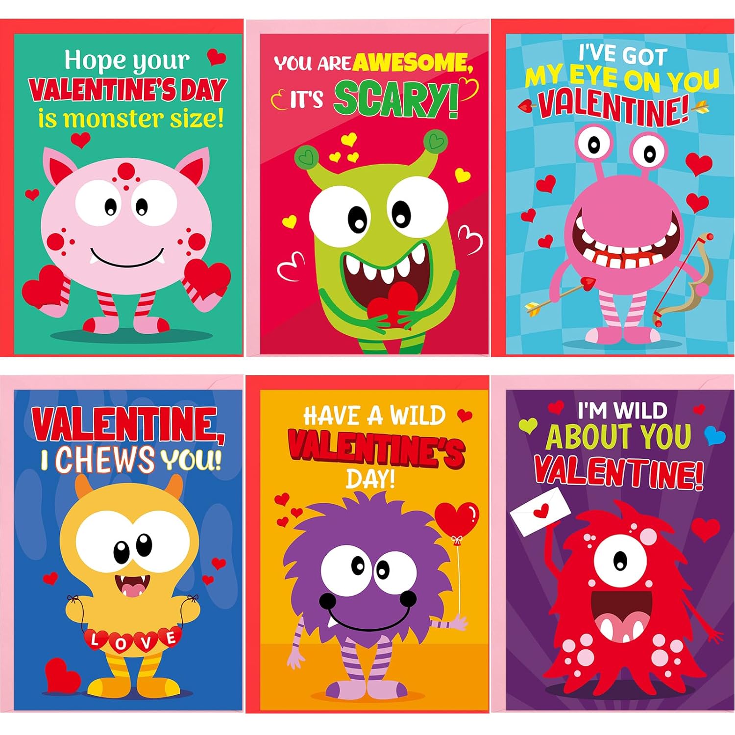 Valentines Day Cards Valentine Cute Greeting Card With Envelopes For Kids Holiday Gift School Classroom Exchange Supplies Party Favors 12Pcs