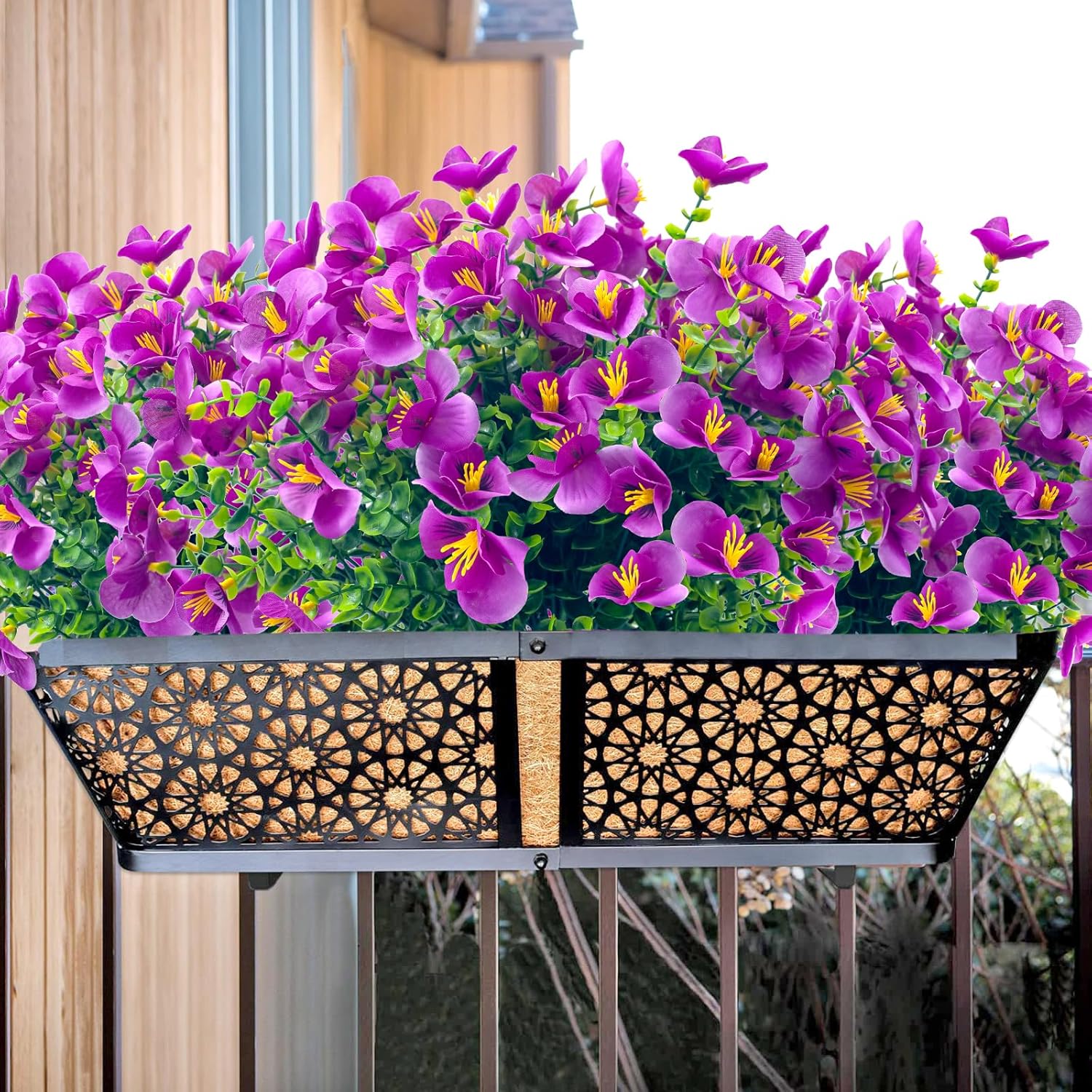 Artificial Plastic Flowers For Outdoors,20 Bundles Outside Fake Flowers Uv Resistant Flower Faux Plants For Outdoor Home Garden Yard Décor(Fuchsia)