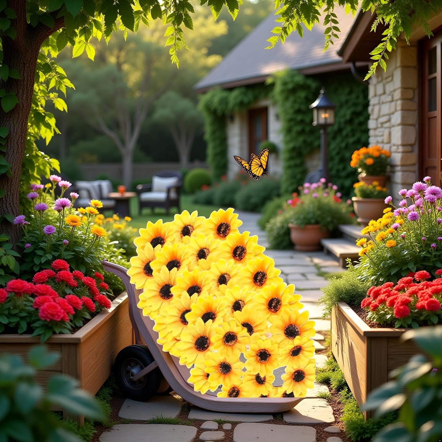 100Pcs Yellow Artificial Mini Fake Sunflower Cute Flower Decorative Fabric Flowers Craft Floral Embellishments For Wedding Wreaths Artificial Flowers Hair Accessories