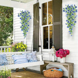 Artificial Faux Hanging Flower Plants, 4Pcs Fake Silk Flowers Daisy With Eucalyptus Leaves, Realistic Uv Resistant For Spring Summer Garden Yard Wedding Hanging Basket Indoor Outdoor Decoration