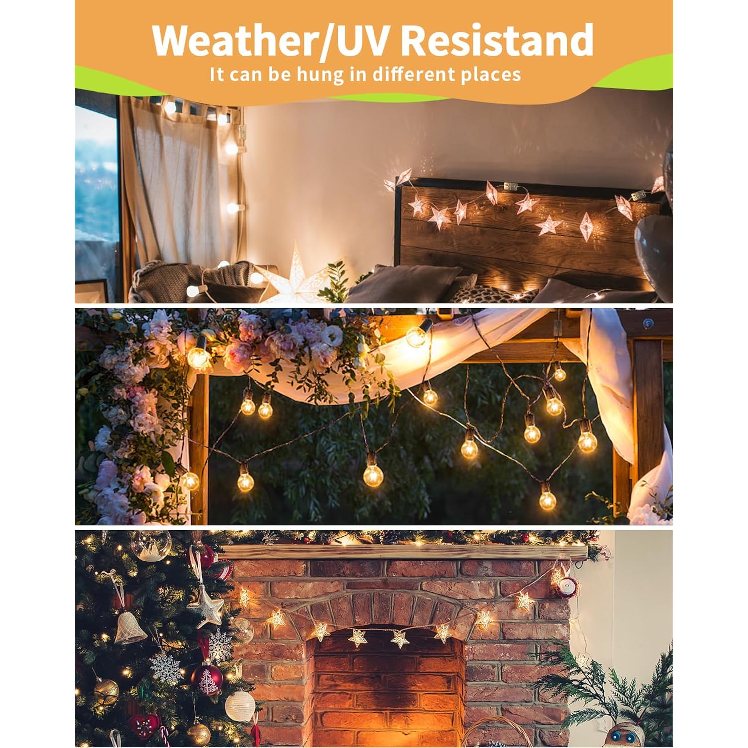 Hooks For Outdoor String Lights Clips - 16 Pack Large Clear Waterproof Outdoor Light Clips With Adhesive Strips - Outside Cable Clip Hooks For Hanging Christmas Light Decor Organizer