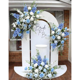Blue Flowers Artificial 5Pcs Long Stem Blue Delphinium Artificial Flowers 37.4" Velvet Faux Flowers For Vase Decor, Wedding Centerpieces, Floral Arrangements