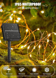 33FT Solar Fairy Lights Outdoor 100 LED Waterproof String Lights with 8 Modes