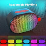 Portable Bluetooth Speaker, 5W, RGB Lights, Dual Pairing, TWS, Compact Size