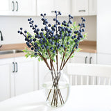 6 Pcs Artificial Blueberry Stems Blueberry Decor Christmas Berries Faux Blueberries Fake Fruit For Home Kitchen Party Decoration Vases And Diy Floral Arrangements(Blue)