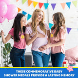 6 Pcs Baby Shower Winner Medals With Ribbons 2.35 Inch Gold Prize Medals For Games, Printed 'Baby Shower Winner' & Little Feet, Party Favors, Guest Awards, Gender Neutral Decorations(Pink)