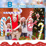 10 Pack 36 Inch Christmas Inflatable Candy Canes Xmas Candy Canes Balloons Inflatable Candy Cane Stick For Christmas Yar