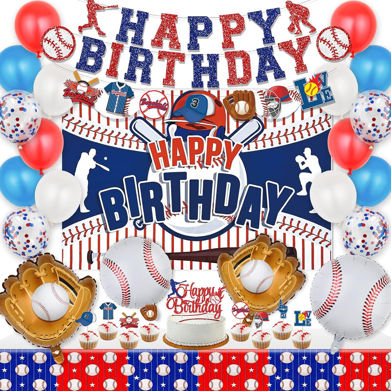 Baseball Party Decorations, Baseball Birthday Party Supplies Kit, Incl