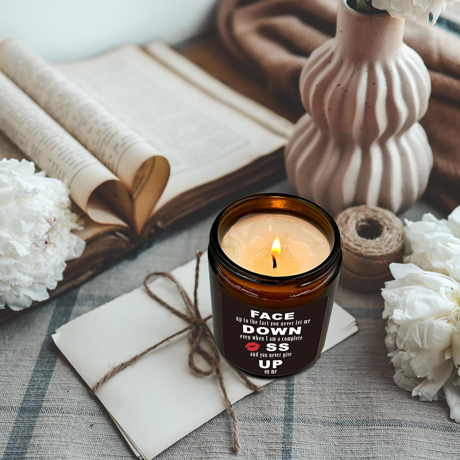 Men Candles - Face Up Candle For Her, Anniversary & Wedding Gift, Scented Couple Gift