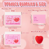 Valentine’S Day I Love You Gift - Valentines In A Matchbox Gift With Wool Felt Mini Heart Love Message Card Unique Valentines Anniversary Present Wedding Holiday Party Supply For Girls Women