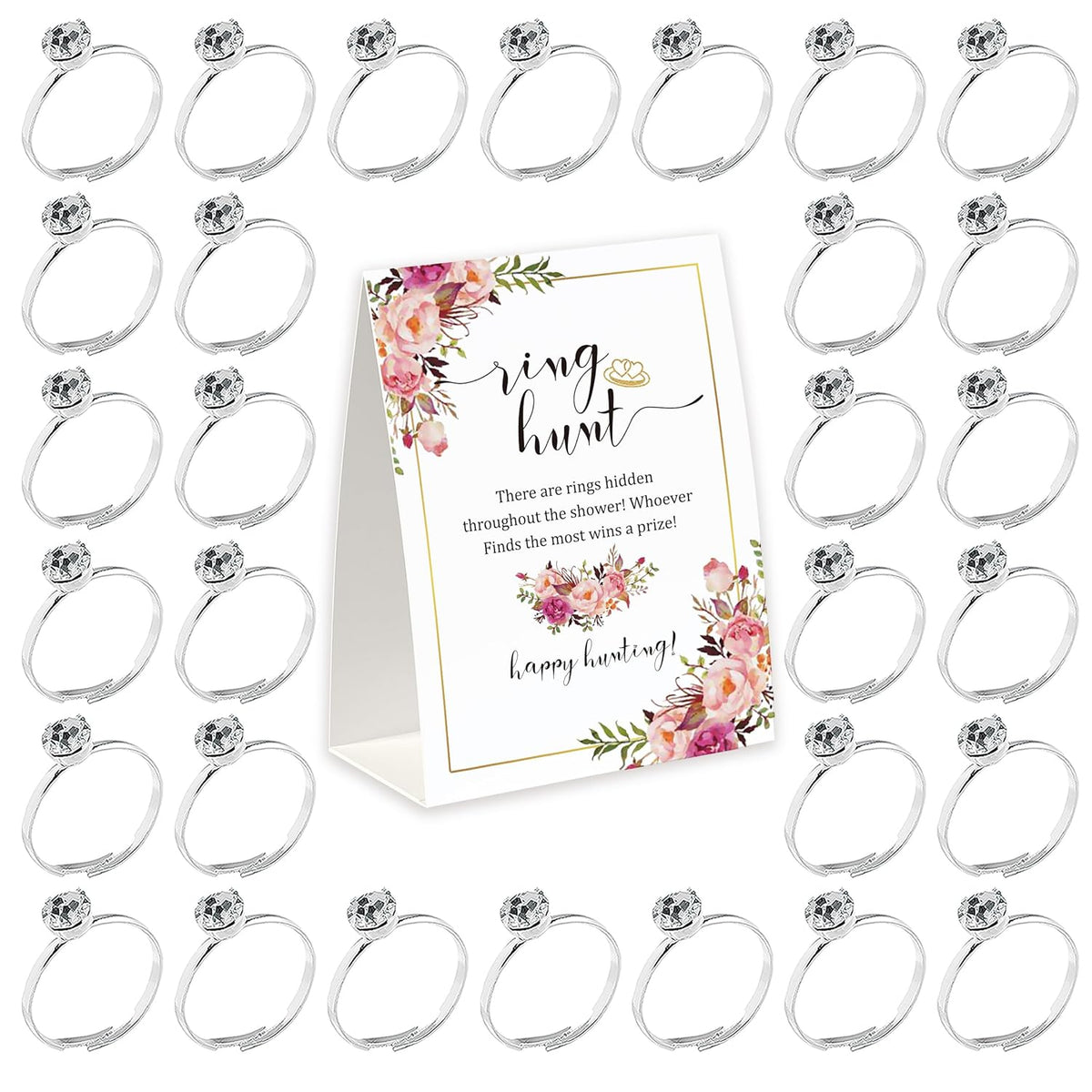 Ring Hunt Game, Bridal Shower Game, Bridal Shower Decoration, Bachelorette Decoration Party, Engagement Party Game, Bridal Shower Party Ring Scavenger Hunt-Jzxb005