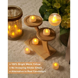 Flameless Tealights Candles With Timer,6 Hours On And 18 Hours Off In 24 Hours Cycle Automatically,Pack Of 12 Battery Operated Led Tea Lights Flickering Votive Candles Timer Warm Yellow Light