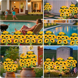 4 Pack Solar Sunflower Lights 24 Flowers Waterproof Garden Stakes for Yard Patio Lawn