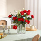 50Pcs Artificial Silk Roses Flowers – Realistic Fake Roses In Bulk & Bouquet Long Stem Red Rose For Wedding Centerpieces, Home Decor, Floral Arrangements, Party Decoration (Red)