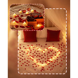Rose Petals And Candles Set For Romantic Decorations Special Night, 2000 Pcs Red Rose Petals With 24 Pcs Led Heart Candles Lights For Proposal, Anniversary, Birthday, Wedding Decor