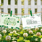 Happy St Patricks Day Postcards 4 X 6 Inch Green Shamrock Saint Patricks Day Postcards Clover Irish Greeting Cards For Holiday Celebrations Party Favor Supplies