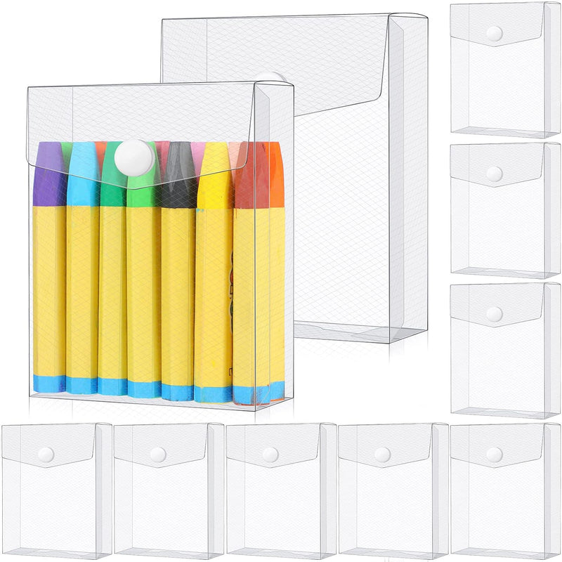 10 Pieces Crayon Storage Containers Clear Plastic Crayon Case Crayon Organizer