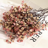6Pcs Fake Flowers Babys Breath Silk Artificial Flowers Gypsophila Bouquets Bulk Real Touch Fall Stems For Home Boho Living Room Bedroom Decor Diy Floral Arrangement, Beige Brown