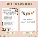 Baby Shower Games - Guess Who Mommy Or Daddy Game For 30 Guests With Game Cards, Gender Reveal Game, Cowboy Baby Shower Supplies (31)