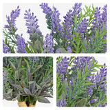 3 Bundles Fake Flowers Artificial Lavender Stems Bouquet Faux Plastic Purple Flowers Plants For Vase Diy Wedding Floral Arrangement Home Table Centerpieces Indoor Outdoor Decor