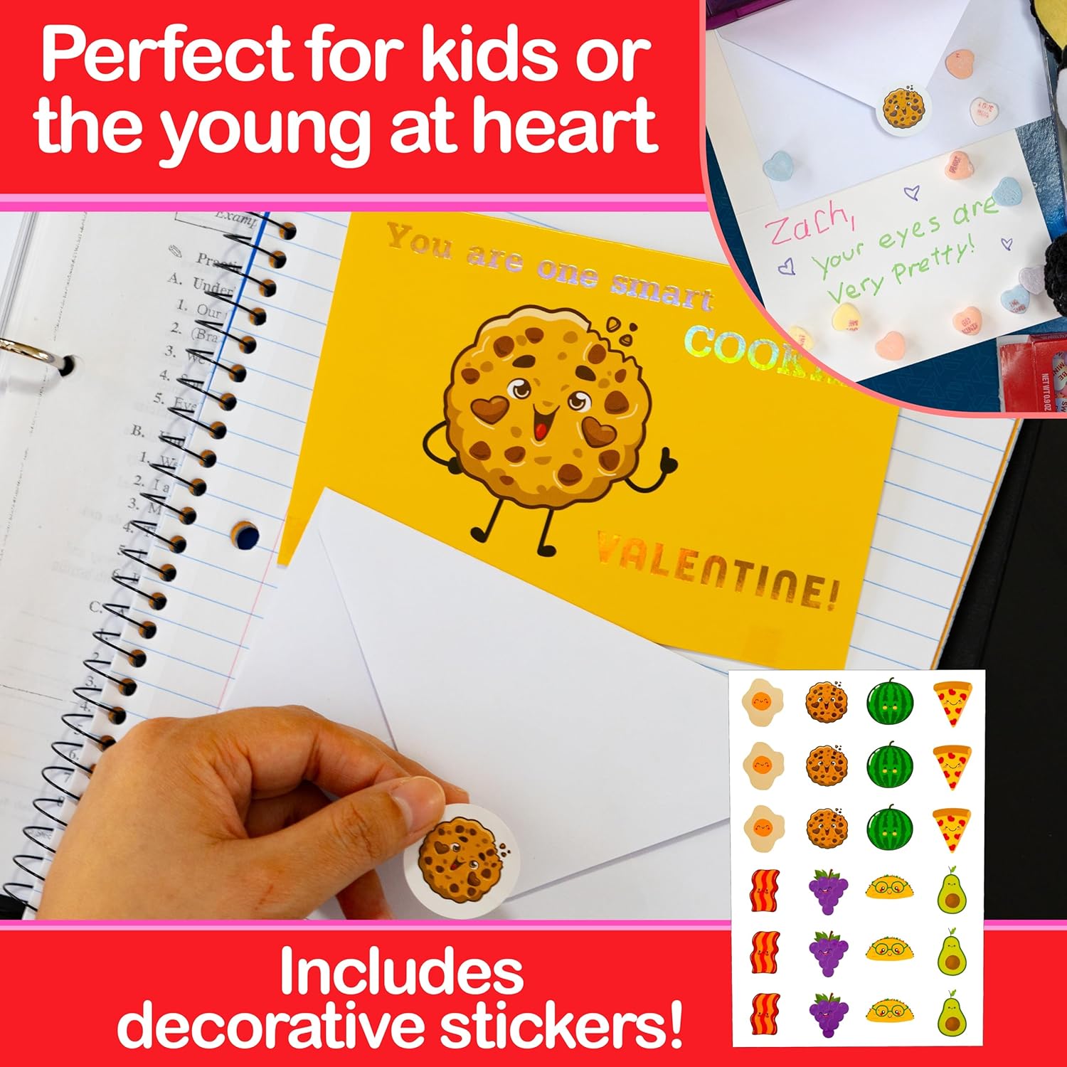 24 Gold Foil Valentine'S Cards For Kids - 4X6 Inches With 8 Unique Designs, Stickers, And Envelopes - Perfect For Classroom Exchanges, Parties, And V-Day Events - Ideal For Boys, Girls, Teachers,