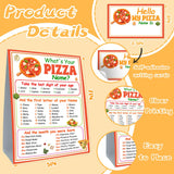 Funny Pizza Theme Game Cards Set, What'S Your Pizza Name Game, Including 1 Sign And 30 Stickers, Perfect For Birthday Party Activities