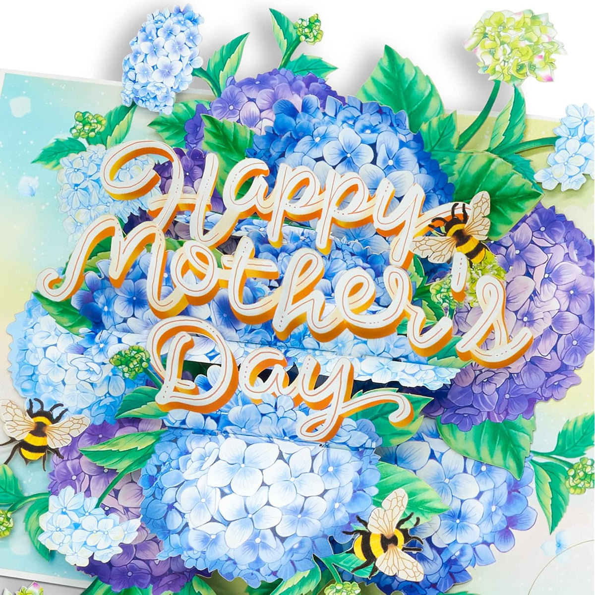 Mothers Day Pop Up Cards, Happy Mother'S Day, Hydrangeas, 3D Greeting Cards, Gift For Mom, Godmother, Stepmom, Sister, Grandma, Mother In Law, Wife, 5X7 - Includes Envelope And Message Note