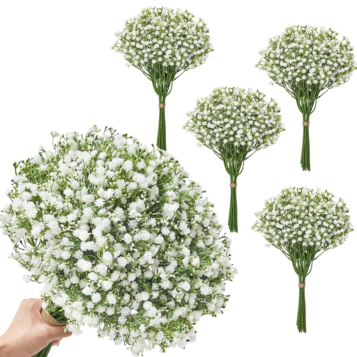 Babys Breath Artificial Flowers 60 Pcs, White Artificial Baby Breath Bulk For Diy Floral Bouquets For Wedding, Fake Babies Breath Real Touch Flowers For Home Decorations