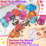 150Pcs Valentines Day Cards Sets For Kids School Classroom, 50 Pcs Cute Animal Valentine'S Cards With 100 Pcs Shoe Charms Bulk Gifts For Kids Boys Girls, Kid’S Happy Valentines Day Exchange Cards
