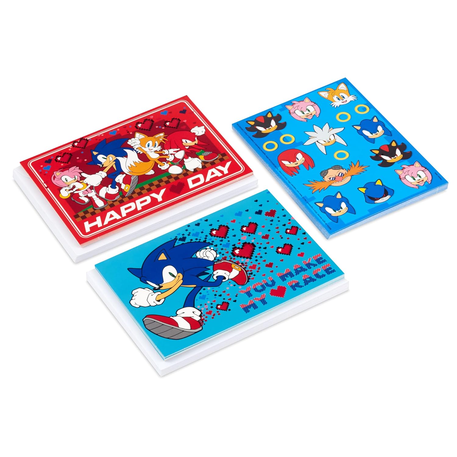 Hallmark Sonic the Hedgehog Valentine's Day Card Assortment for Kids (24 Valentine Cards, 24 Sticker Sheets and Envelopes)