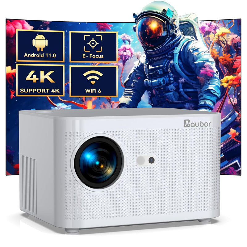 Smart Projector, Projector With Wifi And Bluetooth 5.2, Support 4K Native 1080