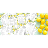 Lemon Bridal Shower Bachelorette Games - Floral He Said She Said, Find The Guest, Would She Rather, What'S In Your Phone - 25 Games Each, 1 Game Per Side