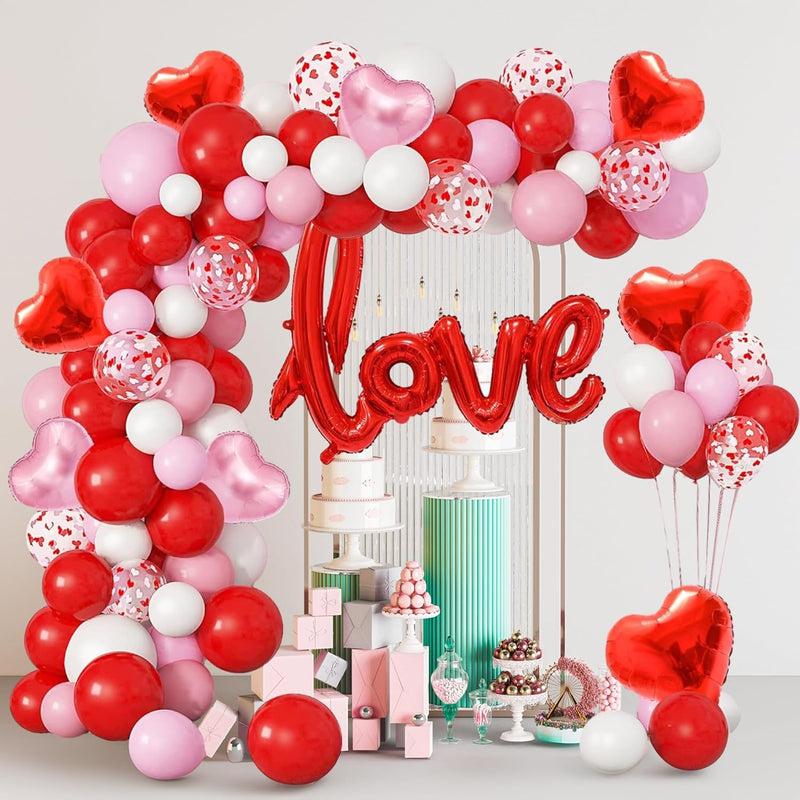 260Pcs Valentines Day Balloon Arch Kit, Galentines Love Balloon Garlan