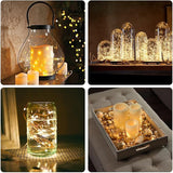 6 Pack Battery Operated Fairy Lights CR2032 6.6FT 20 LED Warm White Silver Wire String Lights for Bedroom Christmas Wedding Party DIY Decoration