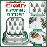 80 Pcs Christmas Paper Plates Bulk 7 In 9 In Xmas Disposable Square Plates Set Christmas Tree Dinner Dessert Plates Party Dinnerware Supplies For Merry Christmas Festive Holiday Party Supplies