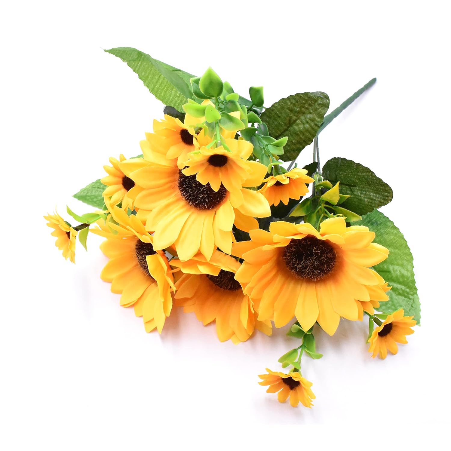 Beautiful Yellow Sunflowers Artificial Flowers Mini Fake Sunflowers Bouquet With Stems For Home Decoration Party Diy Wedding Bouquets Baby Shower Outdoor Indoor Decoration