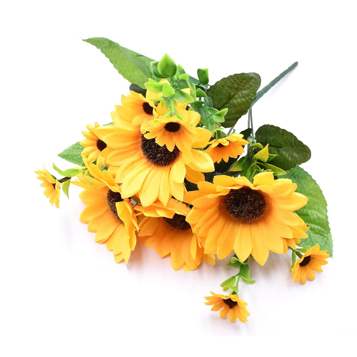 Beautiful Yellow Sunflowers Artificial Flowers Mini Fake Sunflowers Bouquet With Stems For Home Decoration Party Diy Wedding Bouquets Baby Shower Outdoor Indoor Decoration