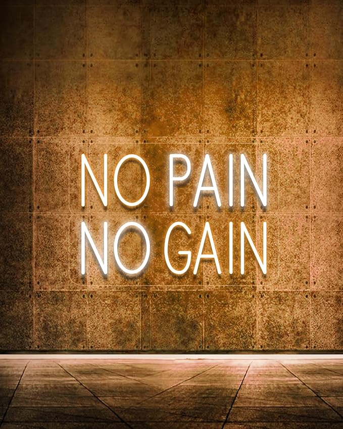 No Pain No Gain LED Neon Sign USB Dimmable Wall Light for Gym Office Man Cave Gamer Room Decor