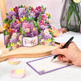 Happy Mother’S Day Pop Up Card, 3D Violet & Peony Best Mom Cards From Daughter Son, Flower Bouquet Popup Greeting Card Gift For Mother Wife Grandma-Cherish Her Smile With Blooming Surprise