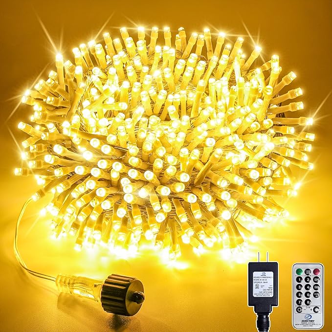 66FT Warm White LED String Lights 200 LEDs with Timer and 8 Modes – Indoor/Outdoor Fairy Lights