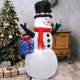 Christmas Inflatable Snowman Decoration,4 Feet Blow Up Snowman With Hat Red Scarf Outdoor Decor Built-In Led Lights,Perf