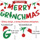 Christmas Decorations – Glittery Merry Grinchmas Banner And Christmas Garland For Grinch Christmas Decoration Grinch Decorations