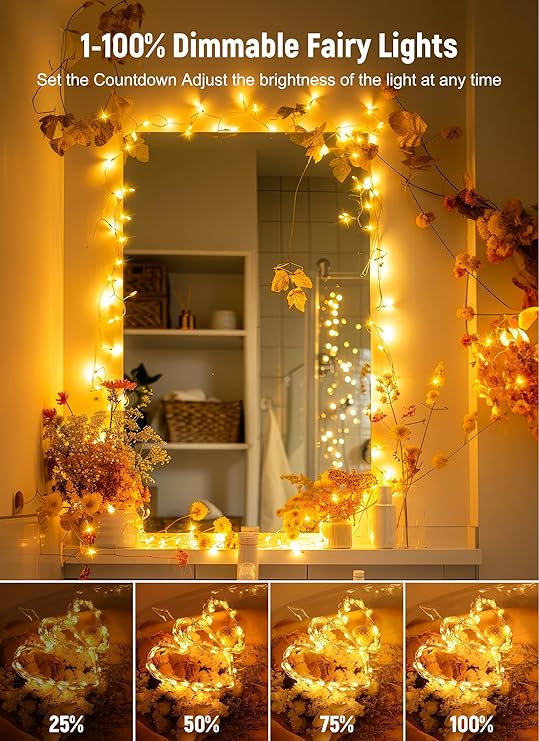 33FT USB Plug In Fairy Lights 100 LED Warm White String Lights with Remote Timer 8 Modes Waterproof for Bedroom Wedding Decor