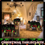 6Pcs Christmas Disposable Tablecloths, 108" X 54" Rectangular Plastic Waterproof Tablecover With Christmas Stocking Gift Wreath, Winter Holiday Themed Party Party Decoration Supplies