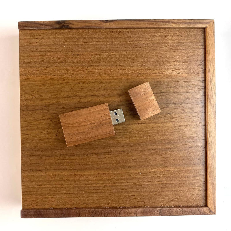 64Gb Usb 3.0 Flash Drive With Large Walnut Wood Gift Box Of Sliding Lid Memory