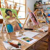 4 Pack Sip And Paint Kit For Adults,Pre Drawn Canvas For Painting Party Supplies Girls Night Games Couples Paint Art Set Sip Girl 8X10 In