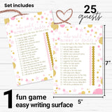Pink And Gold Baby Shower Game For Girls - 25 Guess Who Mommy Or Daddy Game Cards - Fun Guessing Activities For Guests With Prizes - Star And Moon Theme